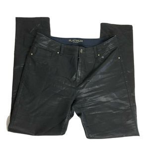 Chicos Platinum Leather Look pants